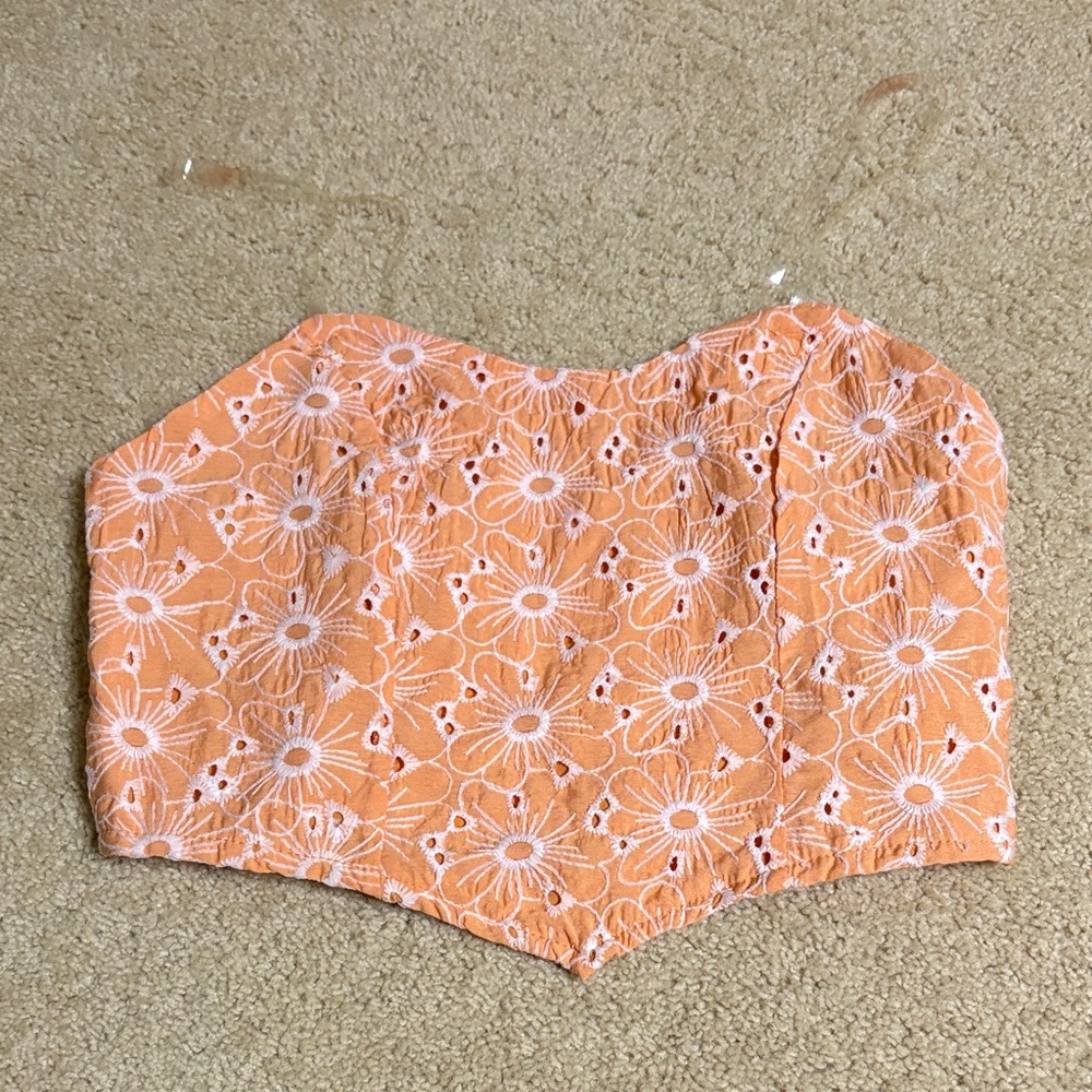 SHEIN Orange Floral Tank Top